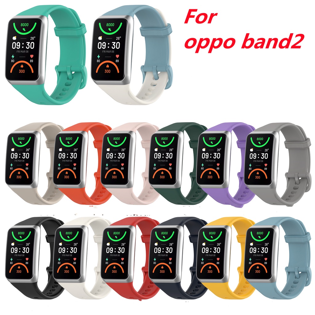 適用於 Oppo Band 2 橡膠錶帶手鍊 Oppo 系列 2 錶帶手錶保護配件的矽膠錶帶