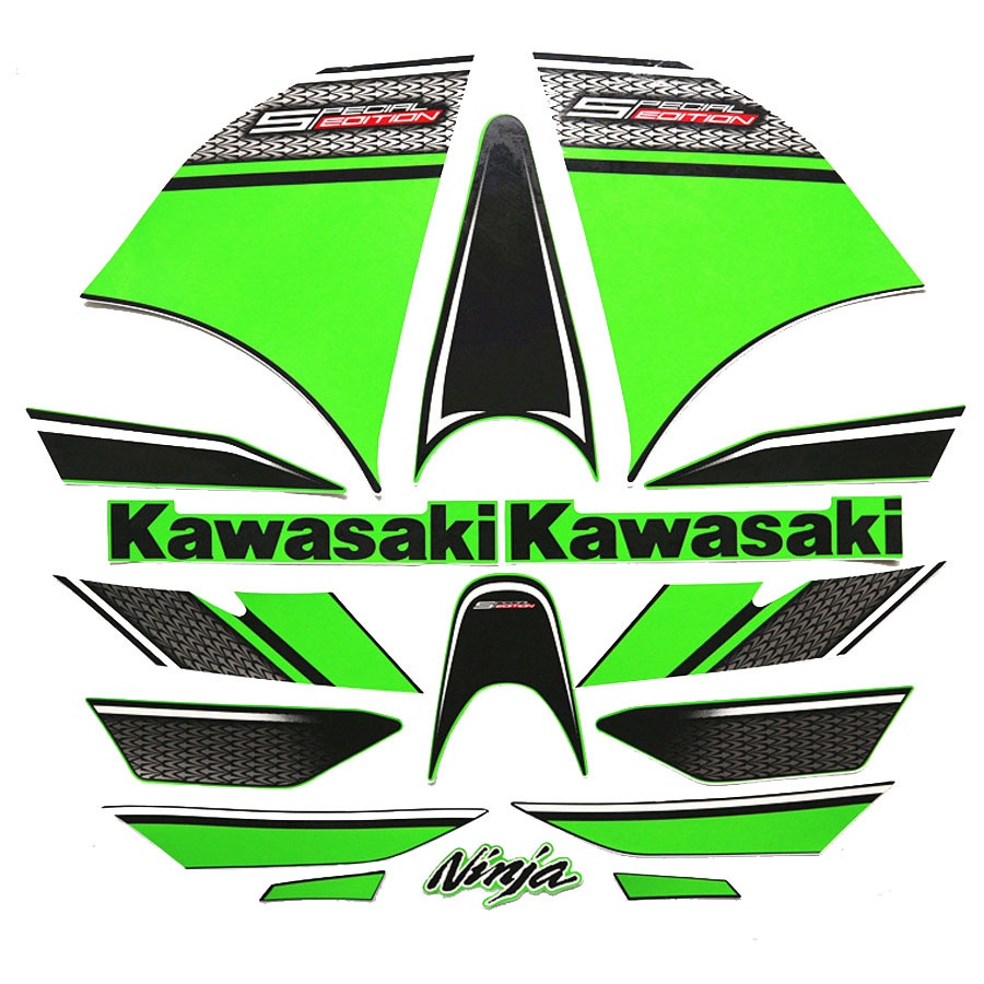 KAWASAKI Lckxoall 適用於川崎忍者 300 2013 Ninja300 摩托車整流罩全套套件綠色保護貼紙