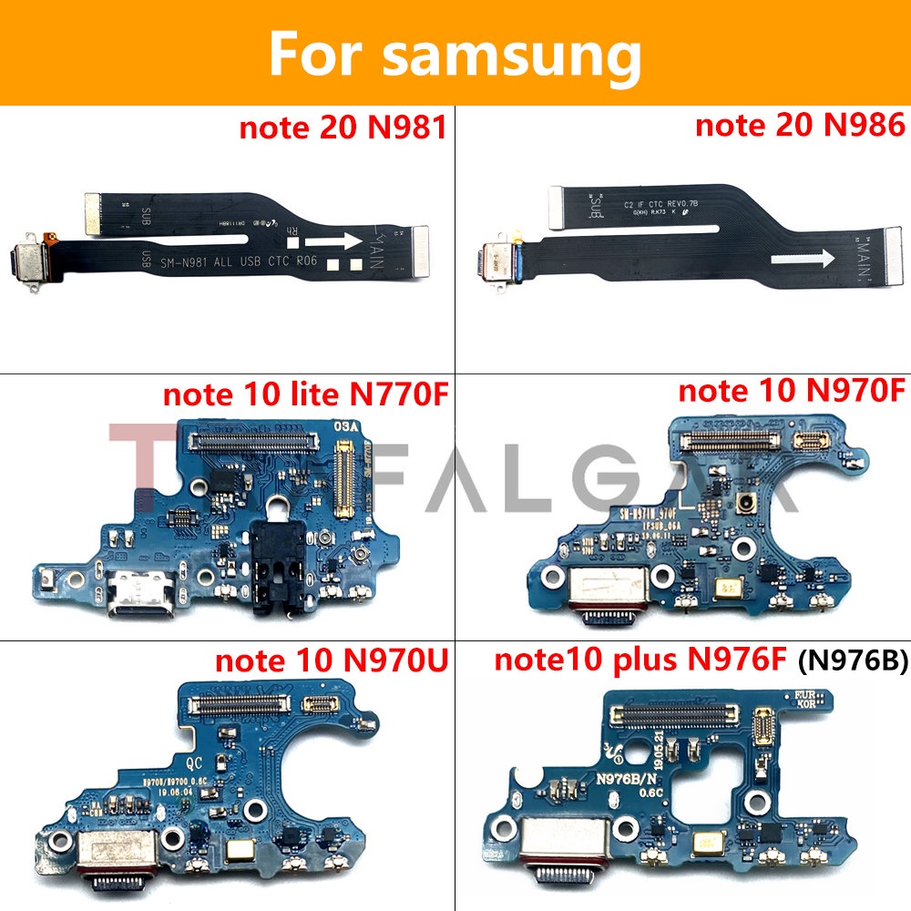 SAMSUNG 全新 USB 充電端口充電器板排線適用於三星 Note 20 Ultra Note 8 9 10 Lit