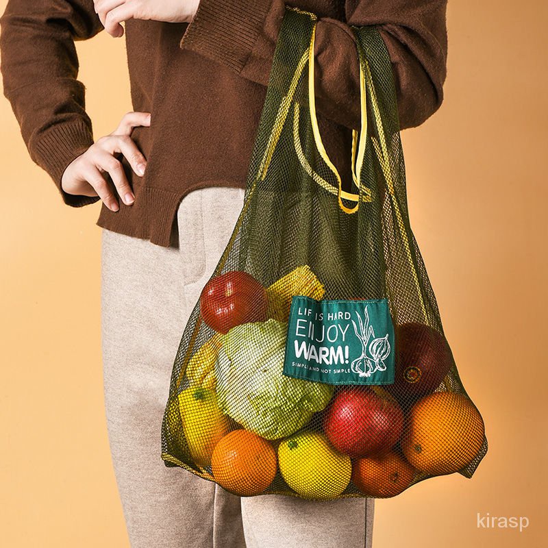 【特惠+免運送禮】環保購物袋收納包斜跨包女便攜折疊手提袋超市買菜袋網紗收納網袋 JF5B