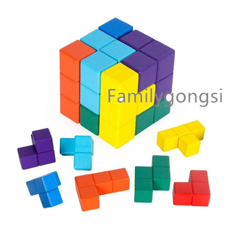 Familygongsi  教具 益智玩具 木製索瑪立方塊 早教玩具