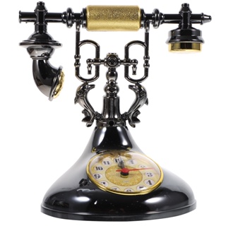 數字時鐘古董電話道具電話時鐘圓形電子元件辦公室,