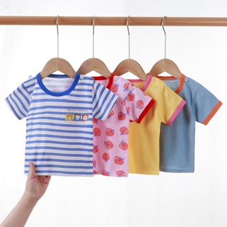 90-140CM 兒童純棉圓領短袖T恤 男女童卡通汗衫 寶寶寬鬆透氣上衣