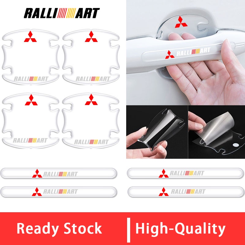 三菱 Ralliart 車門把手透明保護內碗防刮貼紙適用於 Xpander Attrage Mirage
