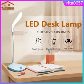 Desk Clip Table Lamp Touch USB Rechargeable Light Adjustable