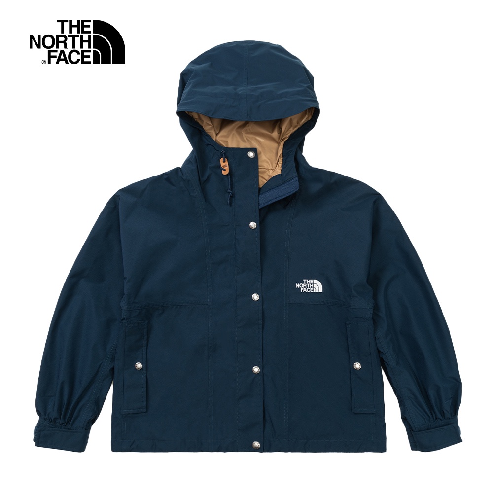 The North Face北面女款海軍藍防水透氣寬鬆連帽衝鋒衣｜5JYD8K2