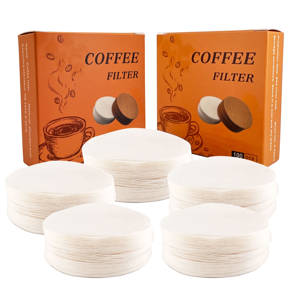 Neouza 濃縮咖啡紙過濾器圓形用於濃縮咖啡機 Portafilter 摩卡壺 500 件一次性冰球篩網未漂白