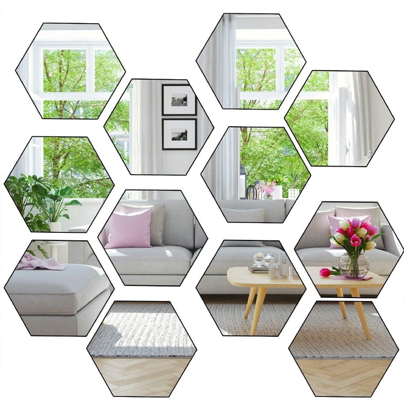 【批發價】5個起批創意鏡子六角diy鏡子貼紙客廳浴室藝術牆家居裝飾道具