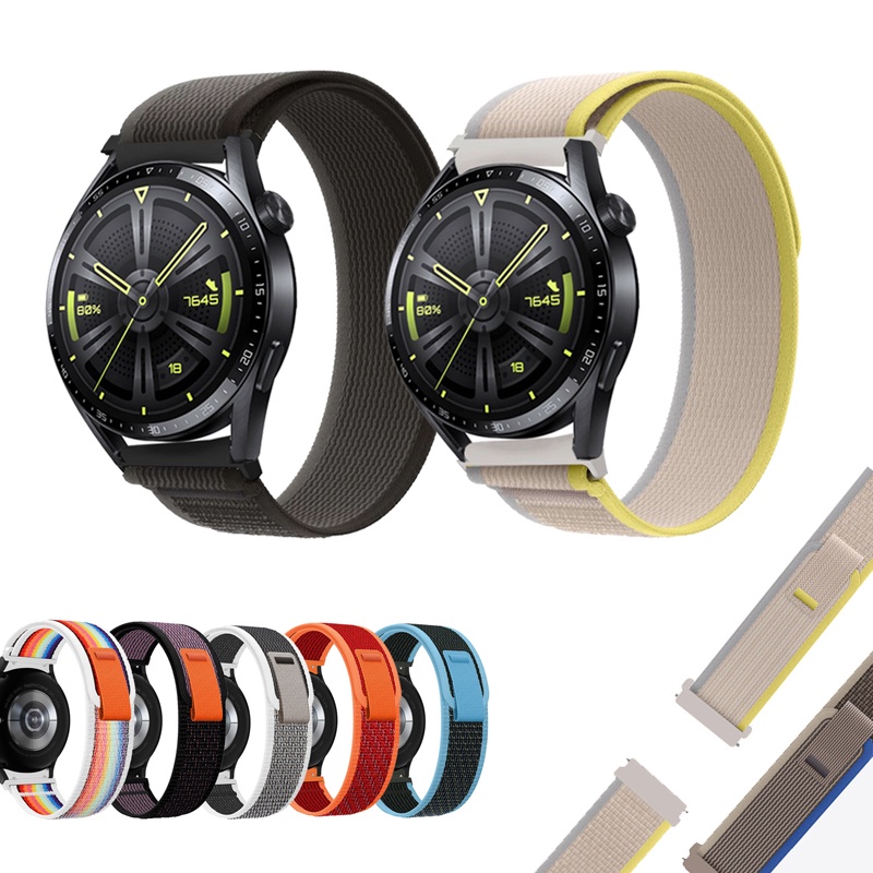 適用於華為 Watch GT 2 GT3 Pro 43mm 46mm 42mm 手錶配件 野徑回環式錶帶 尼龍錶帶