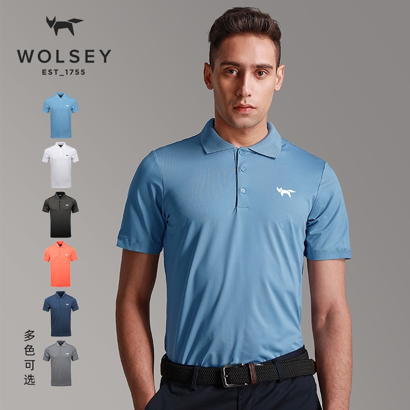 Wolsey 英倫高爾夫 Polo 衫男士夏季印花短袖運動 T 恤