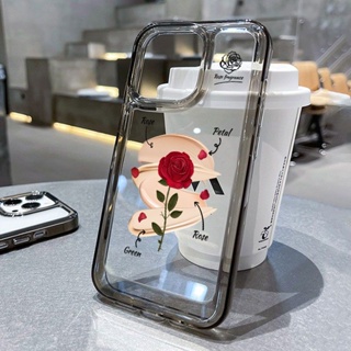 太空紅玫瑰蘋果15pro手機殼iPhone14promax/13pro透明11/12p x xr
