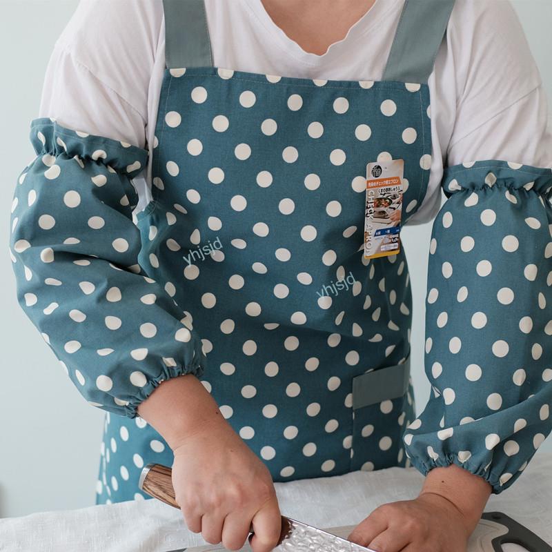 【 蓋布】2021新款圍裙女家用廚房洋氣高端純棉做飯單袖套棉工作服高檔圍腰