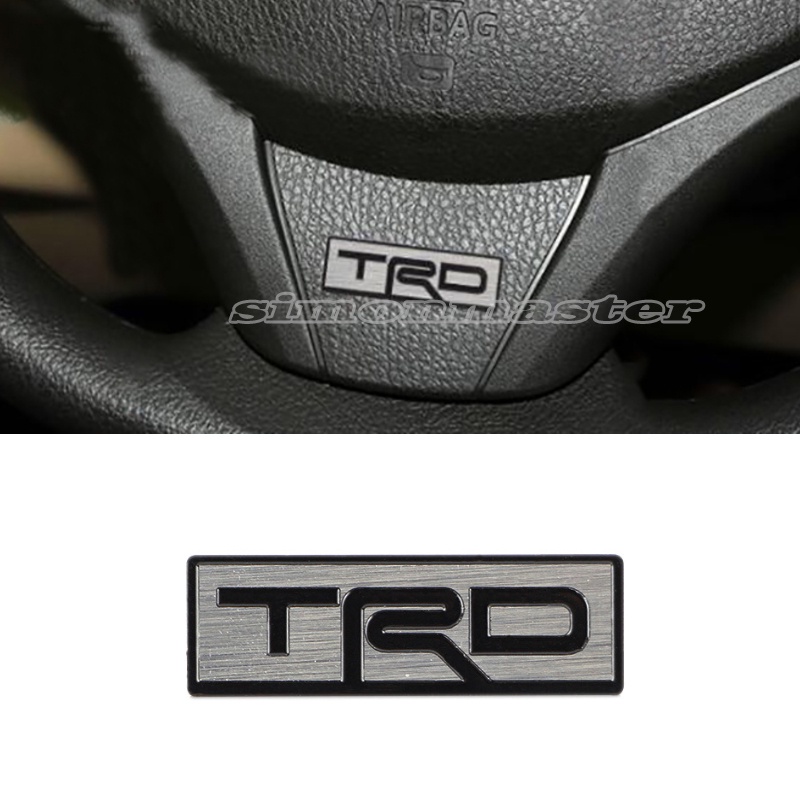 豐田 TRD 陸地巡洋艦 Avensis Auris Hilux Reiz 改裝不銹鋼汽車方向盤標誌貼紙汽車裝飾徽章貼花