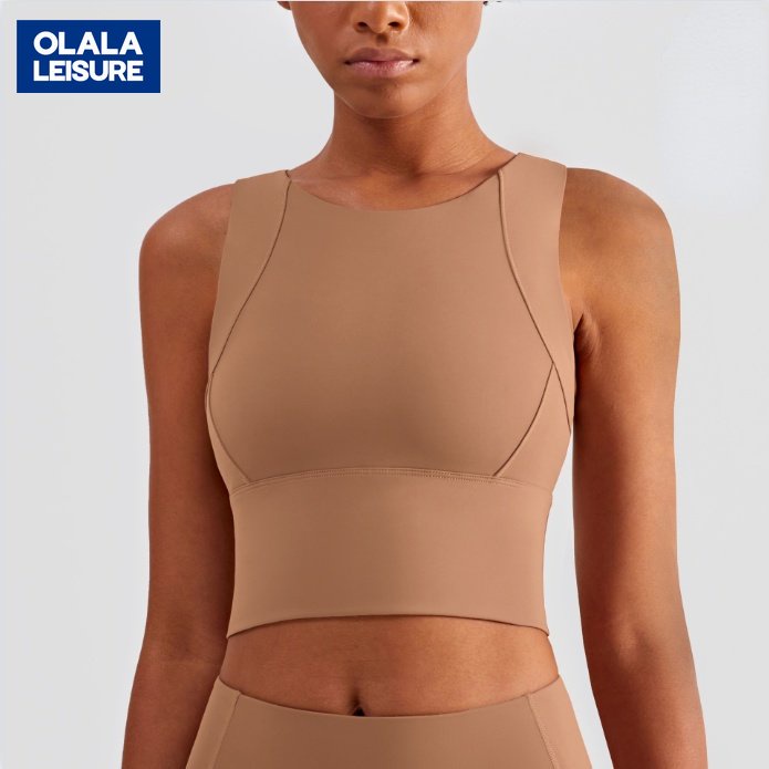 [Olala] 雙面錦裸感背心式運動內衣 全包裹防震集中爆乳運動n內衣   WX1228 FT