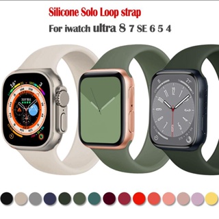 適用蘋果手錶Apple watch ultra 8 7 6 SE 5 4 45mm 41mm單圈彈力錶帶 軟矽膠錶帶