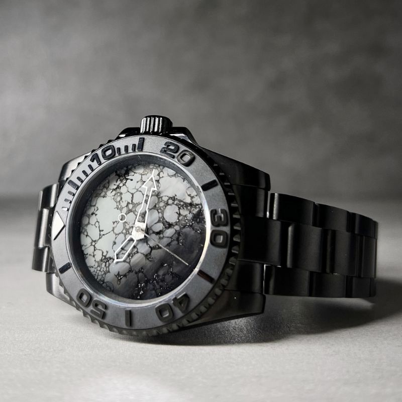 【倏忽計時】|夜石| 客製機械錶 全手工錶盤 機械錶 36mm 潛水錶 nh35 seiko mod seikomod