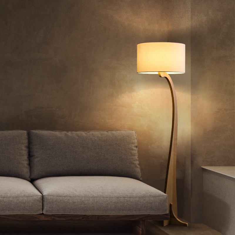 免運 立燈 落地燈 中式風 創意設計感北歐簡約現代落地燈具客廳沙發旁邊臥室書房日式實木質