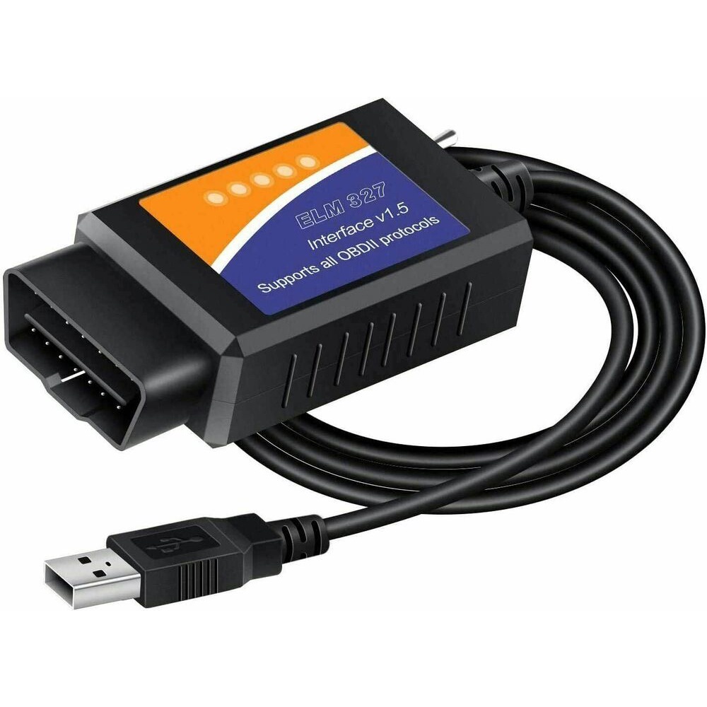12v 汽車 OBD ELM 327 V1.5 OBD2 USB 汽車診斷掃描儀掃描工具 ELM327 OBDII US