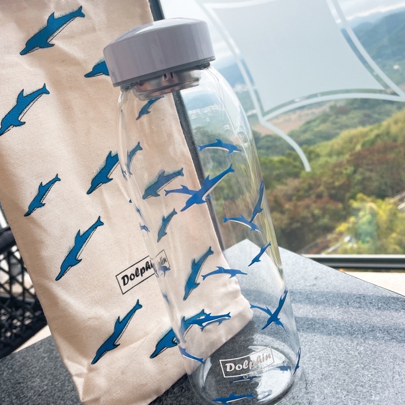 海洋系列 🐬 海豚玻璃瓶 玻璃水瓶 800ml 玻璃瓶 玻璃水壺 簡約大容量 韓國水壺 玻璃杯