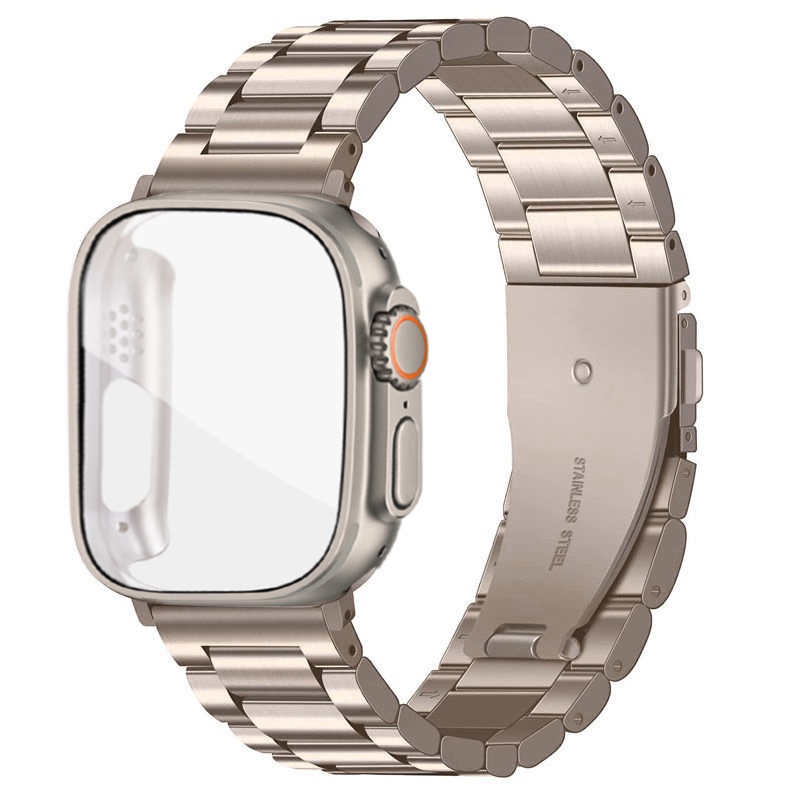 升級超外觀錶殼不銹鋼金屬錶帶兼容 Apple Watch 8 7 6 Se 5 4 iWatch 44Mm 45Mm