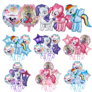 5 件/套我的小馬駒鋁箔氣球卡通彩虹馬兒童玩俱生日派對裝飾品