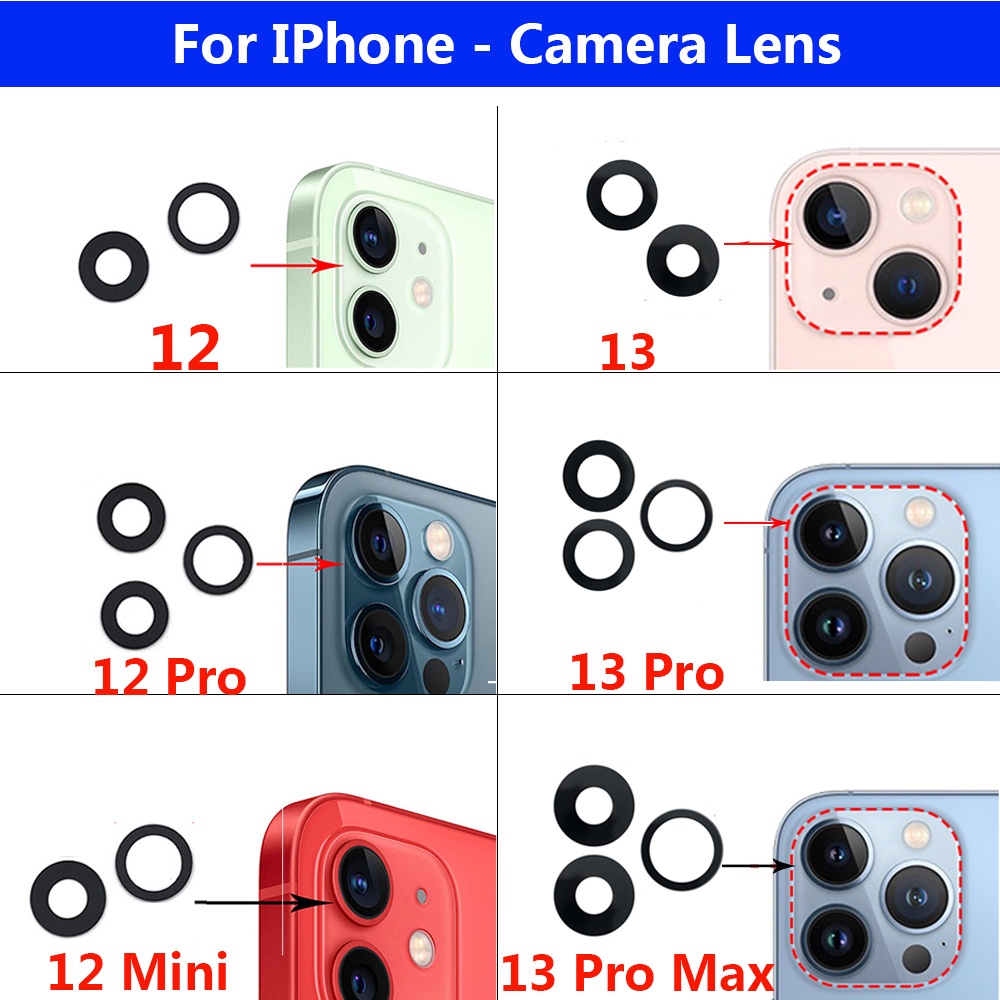 適用於 Iphone 7 8 11 12 13 Plus Pro Max 相機鏡頭後置攝像頭玻璃鏡頭帶膠水更換適用於 I
