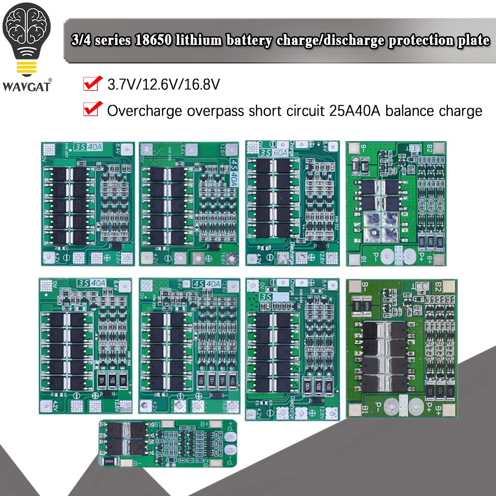 3s/4s 20 40A 60A 充電器保護板 18650 BMS電鑽電機 11.1V 12.6V/14.8V 16.8