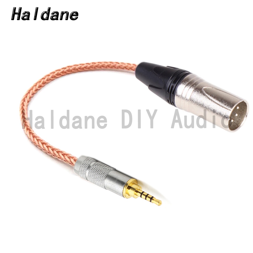 Haldane 2.5mm TRRS 平衡公對 4pin XLR 平衡公 OCC 單晶銅音頻適配器電纜 2.5 到 XL