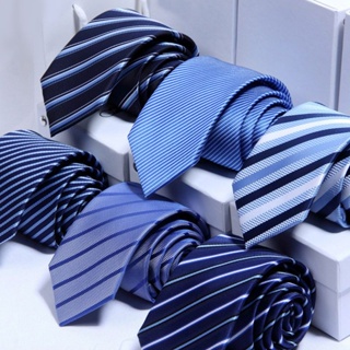 領帶男正裝商務領帶 上班職業結婚新郎領帶 學生韓版條紋寬深藍黑色男士手打領帶