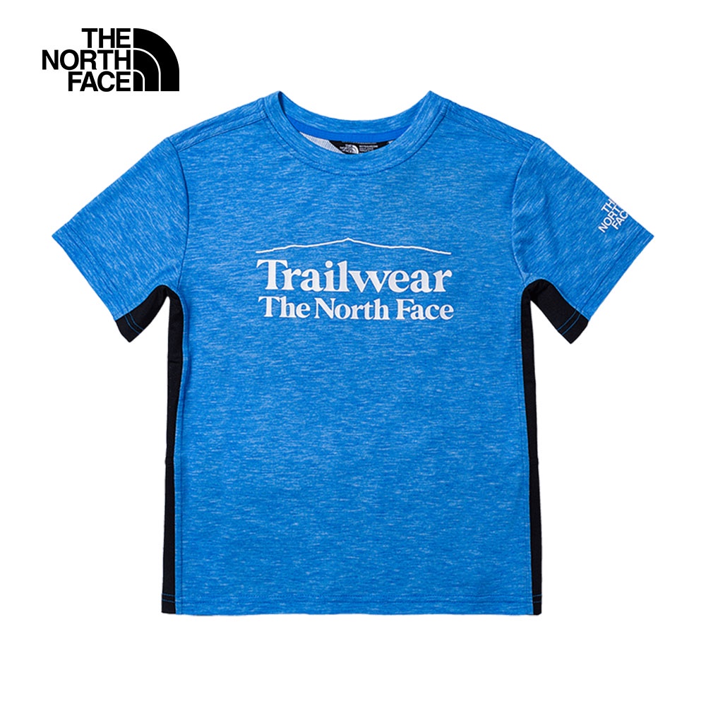 The North Face北面兒童藍色拼接吸濕排汗舒適透氣短袖T恤｜81ZELV6
