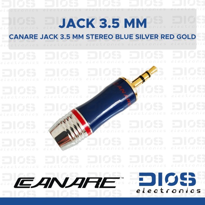 Canare音頻插孔3.5毫米立體聲男藍銀紅金大體