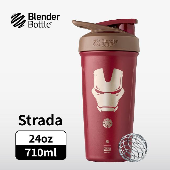 BlenderBottle Strada Marvel漫威聯名不鏽鋼按壓式運動水壺710ml/ 鋼鐵人 eslite誠品