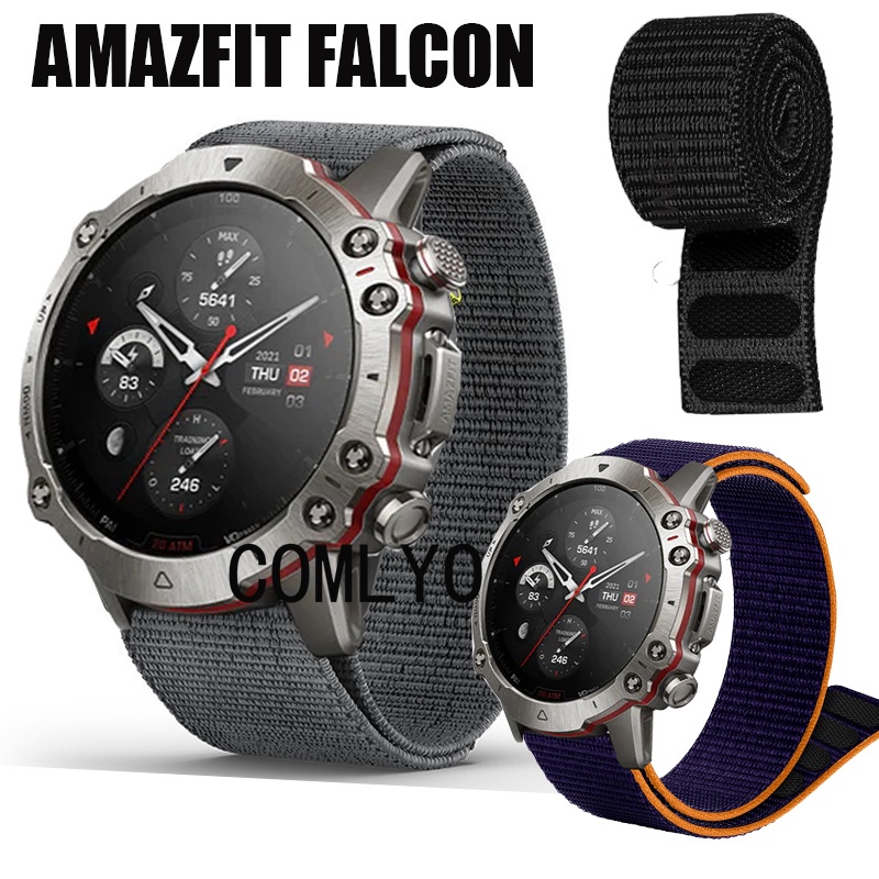適用華米 AMAZFIT FALCON 錶帶 一體 尼龍錶帶 魔術貼 透氣運動 軟帶
