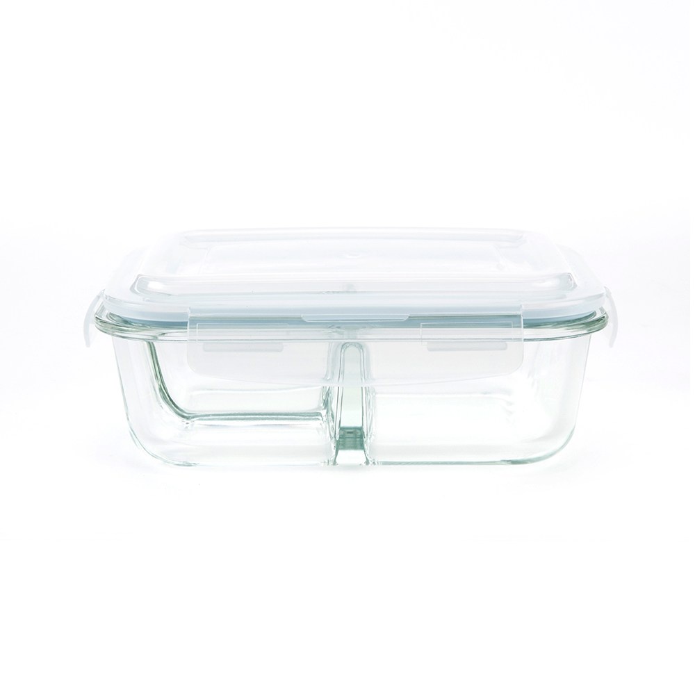 【HOLA】多用途耐熱玻璃三格保鮮盒-950ml
