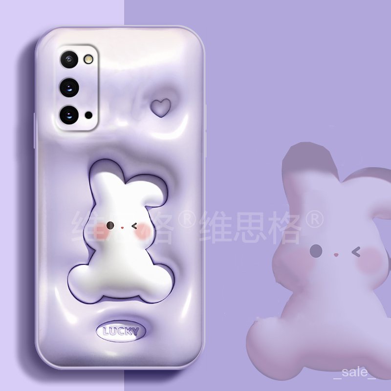 🔥臺灣🔥可愛兔子適用三星s20ultra手機殼s10卡通s20fe膨脹 5g兔年硅膠軟 J3AW