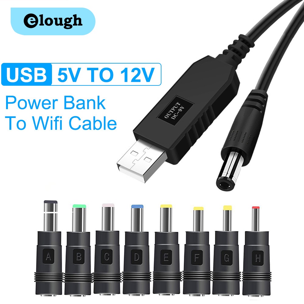 Elough USB 電纜升壓線 DC 5V 至 DC 12V / 9V WIFI 至移動電源電纜 USB 轉換器升壓線