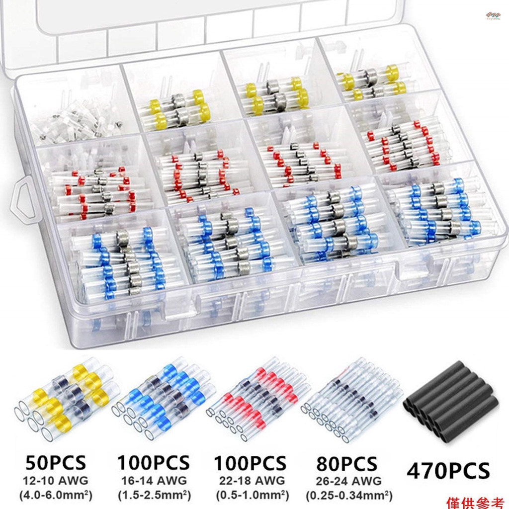 Fayshow01 800 件焊接密封熱縮對接電線連接器端子防水焊接密封電氣連接器電線電纜接頭套件汽車船用