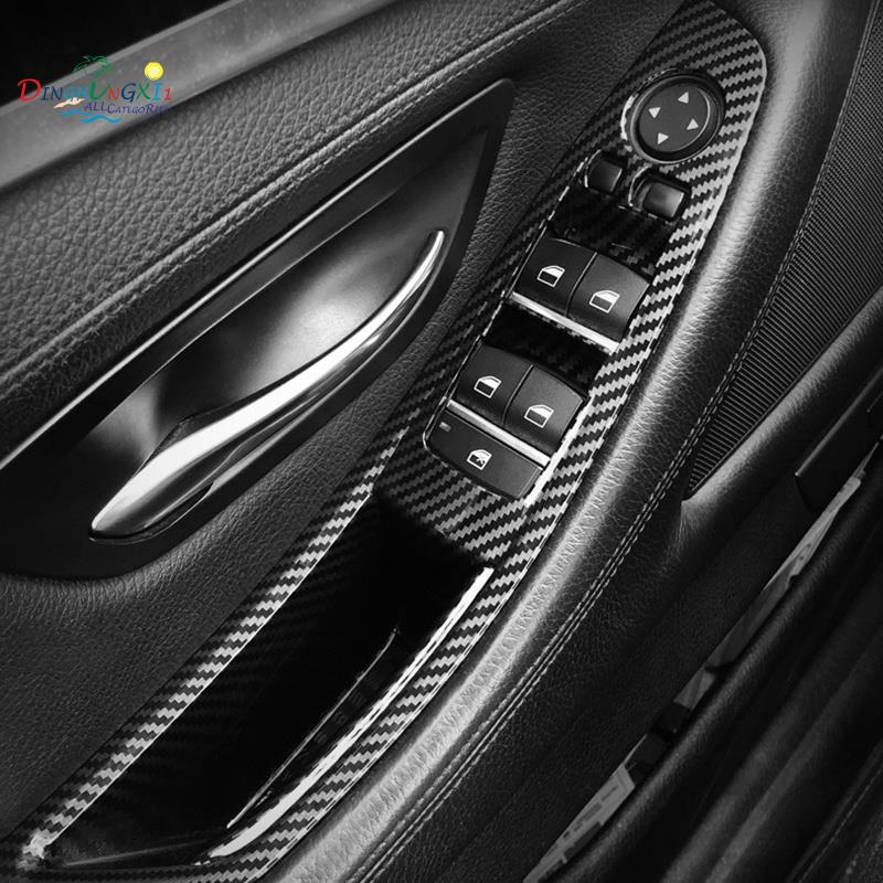 汽車內把手 For-BMW F10 F11 5系門板拉蓋裝飾碳纖維支架扶手把手拉桿拉架
