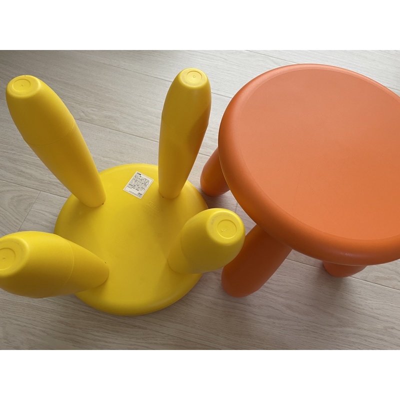 二手/九成新 Ikea MAMMUT 兒童椅凳(橘/黃)