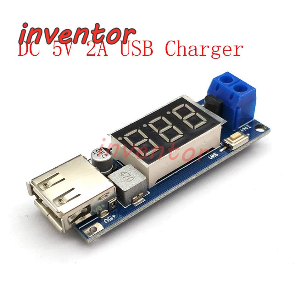 Dc-dc 4.5-40V 轉 5V 2A USB 充電器 LED 降壓轉換器電壓表模塊低功耗