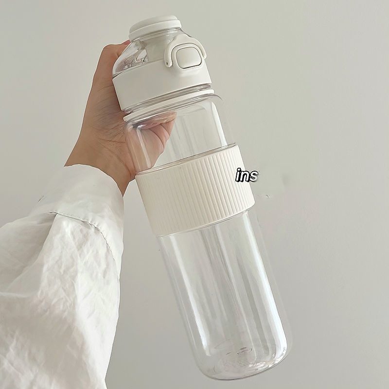 Ins風吸管杯 雙飲杯 大容量水壺  Straigh 飲用水瓶 顏值 學生 便攜式 塑膠 防摔飲料杯