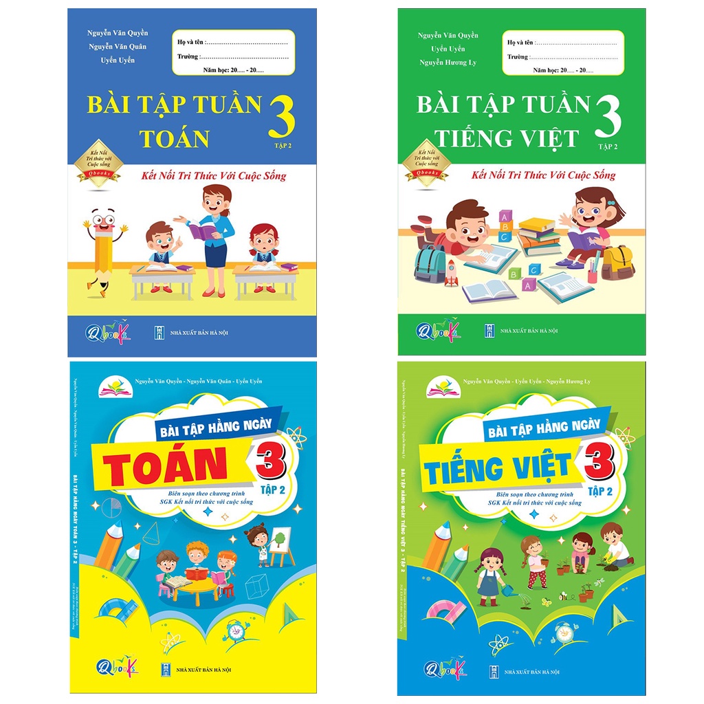 書籍 - 每日和數學練習組合 + 3 年級越南第 2 學期 - 知識連接(4 件套)