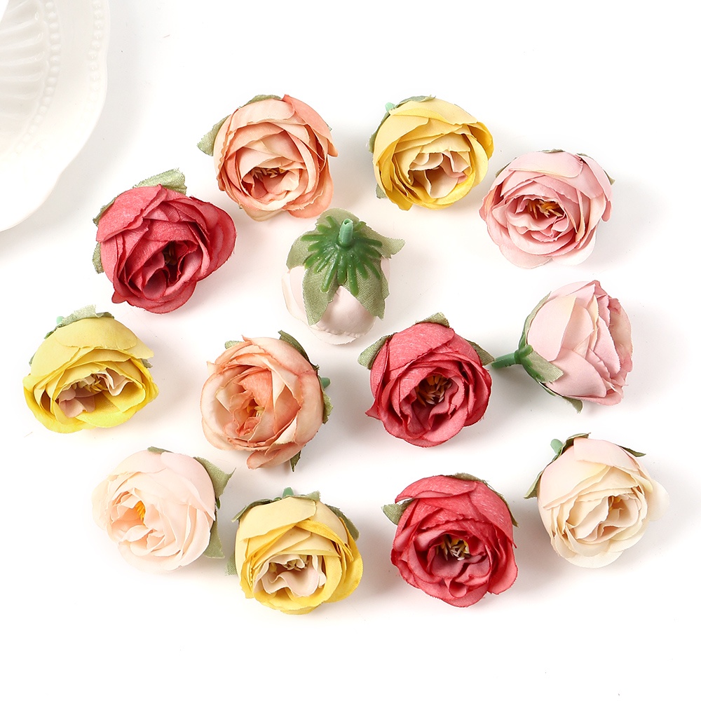 1 件 3.5 厘米玫瑰人造花頭絲綢假花 DIY 手工蛋糕花環禮品工藝配件家居婚禮裝飾
