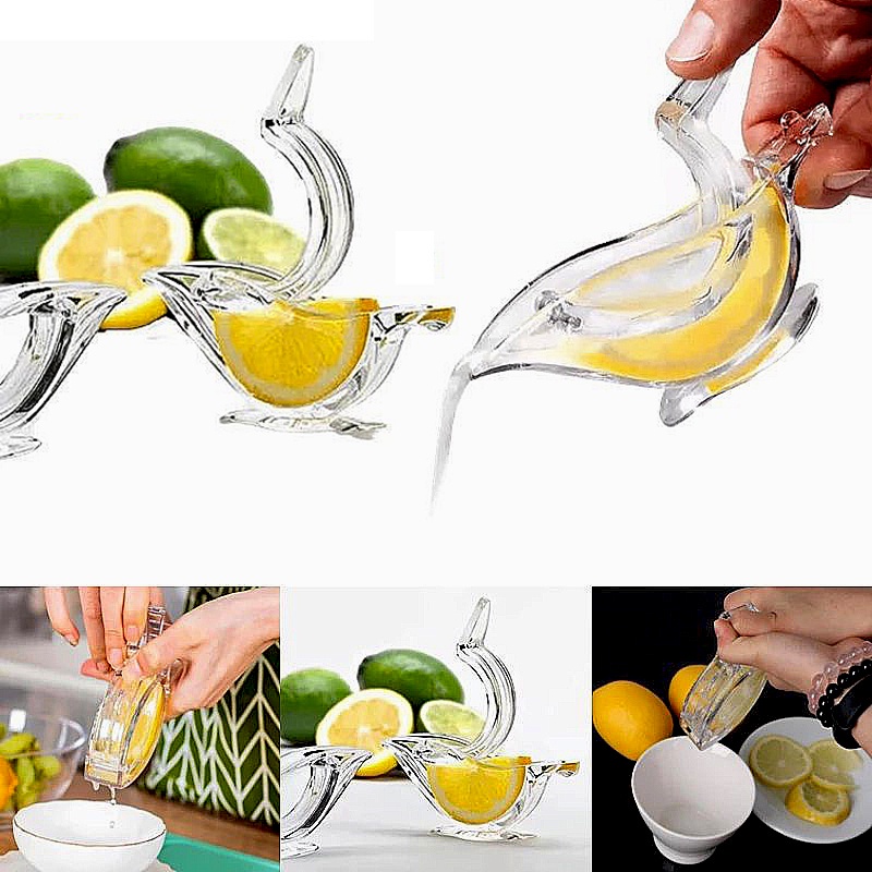 便攜式廚房工具透明亞克力鳥形榨汁機迷你手動榨汁機橙子榨汁機檸檬壓榨機