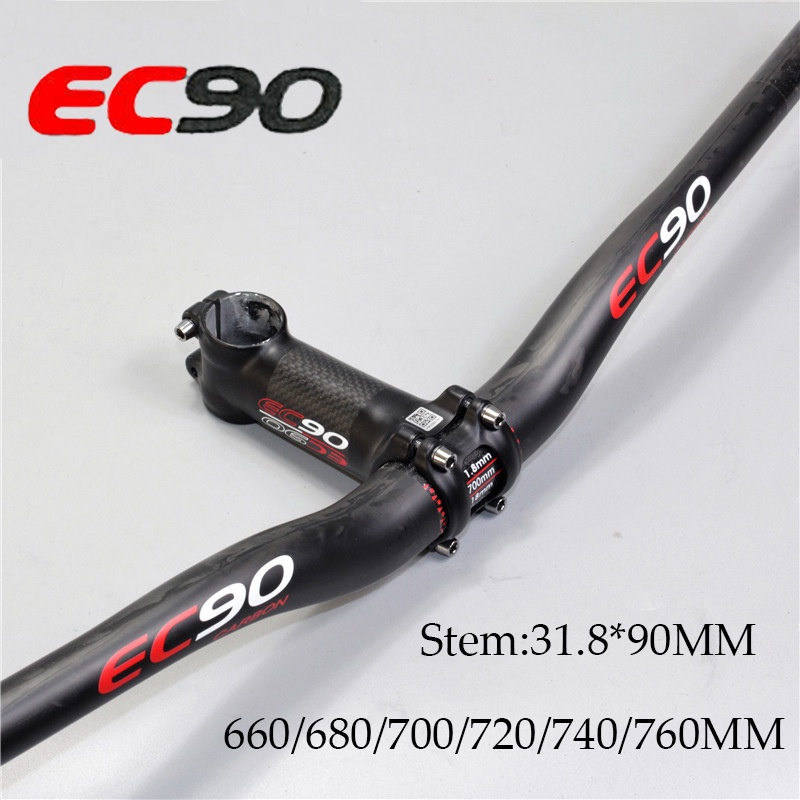 Ec90 全碳纖維自行車車把上升 660/680/700/720/740/760mm MTB 車把自行車碳纖維把立山地自