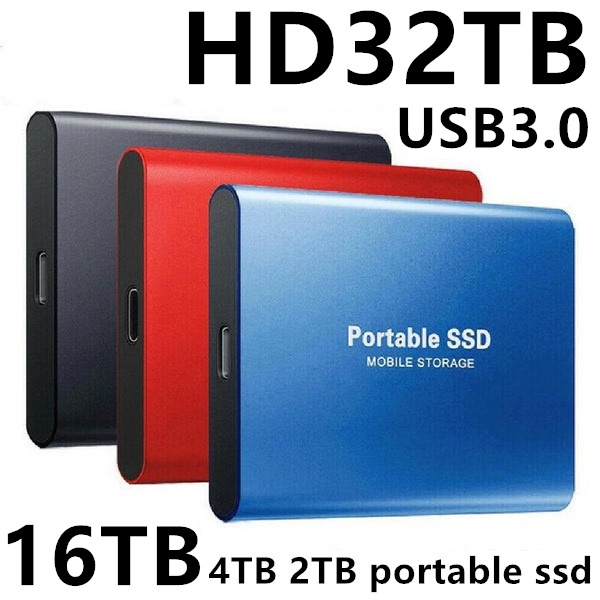 Hd Externos SSD USB3.0 高速便攜式 8TB/16TB/32TB 硬盤存儲設備