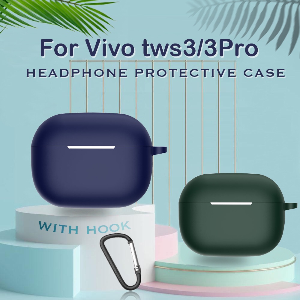 適用於 VIVO TWS 3 耳機防震套適用於 VIVO TWS 3 Pro 耳機純色防摔保護套