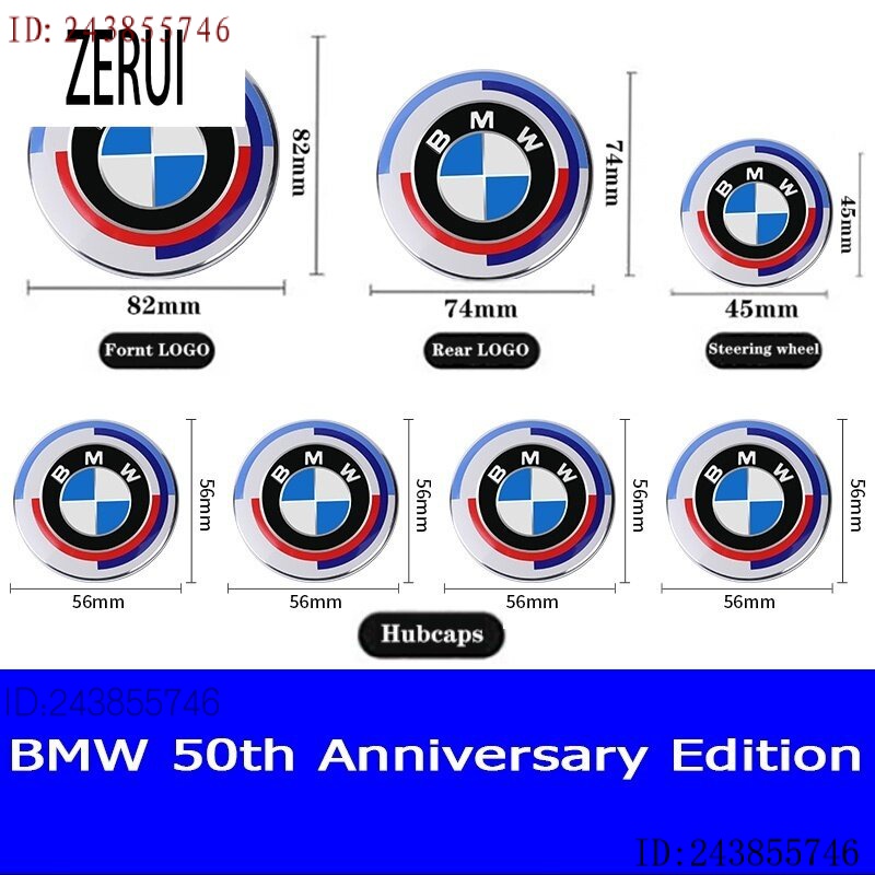 用於寶馬 Zr 50 週年紀念外部裝飾標誌, E90 F3  X1 X3 X4 X5 X6 3 5 6 7 系列 GT