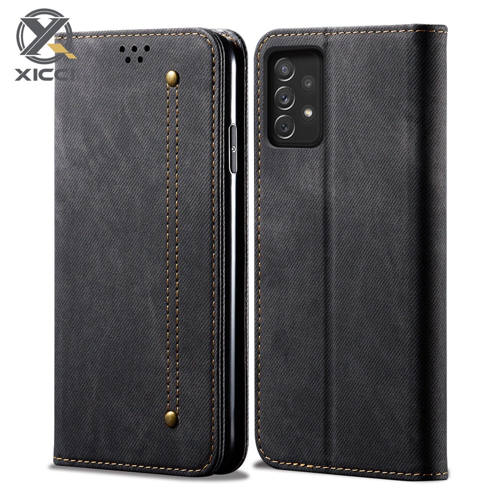 Xicci 錢包手機殼適用於三星 A14 5G/A34 5G/A54 5G/A23 5G 磁性 360 復古皮革信用卡錢