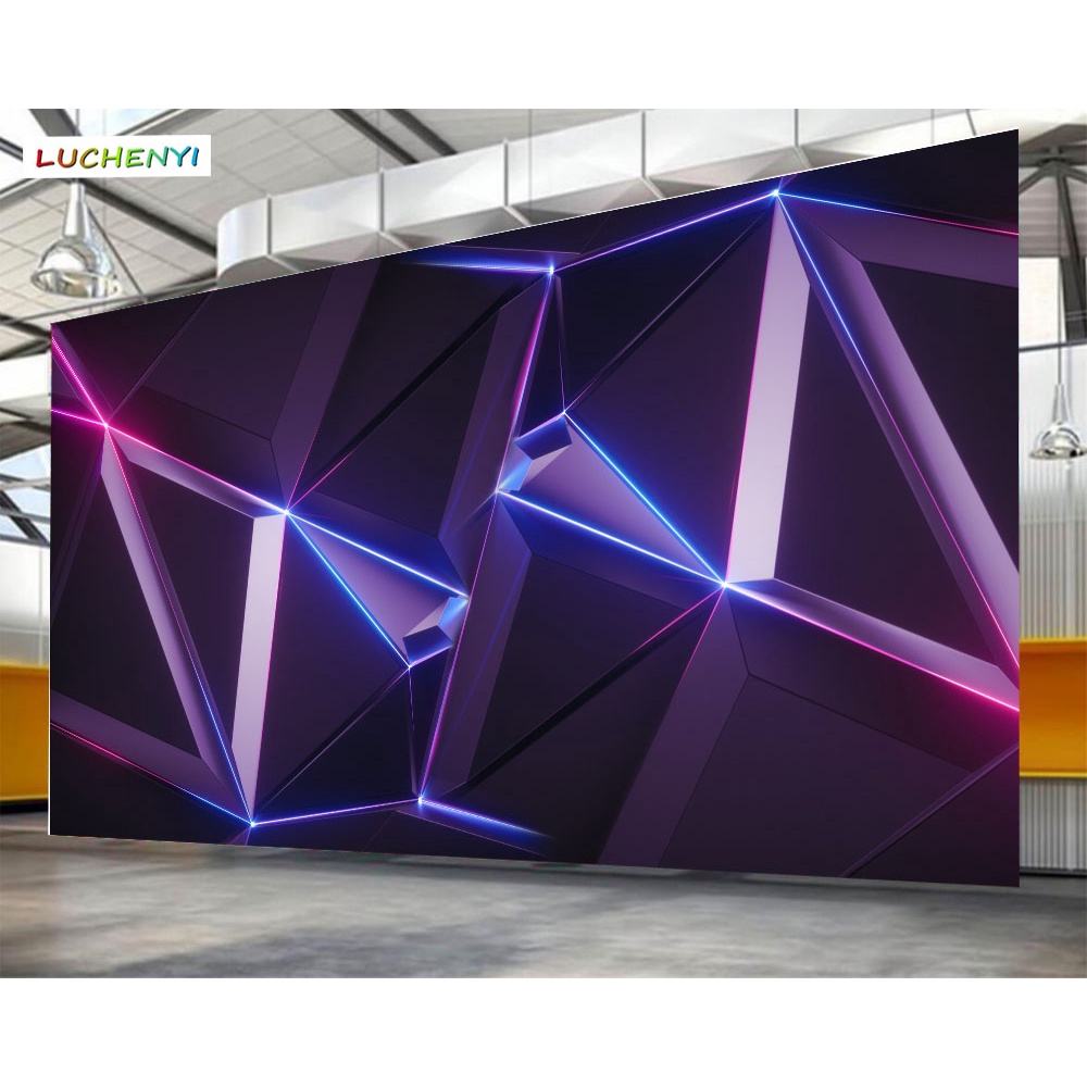 定制現代幾何牆紙3d立體圖案科幻遊戲廳科技公司酒吧ktv小說壁畫壁紙貼紙